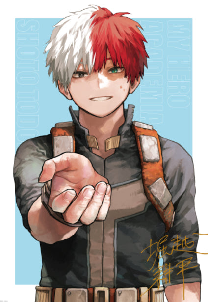 Horikoshi Signed Shoto Todoroki Poster B2 Size